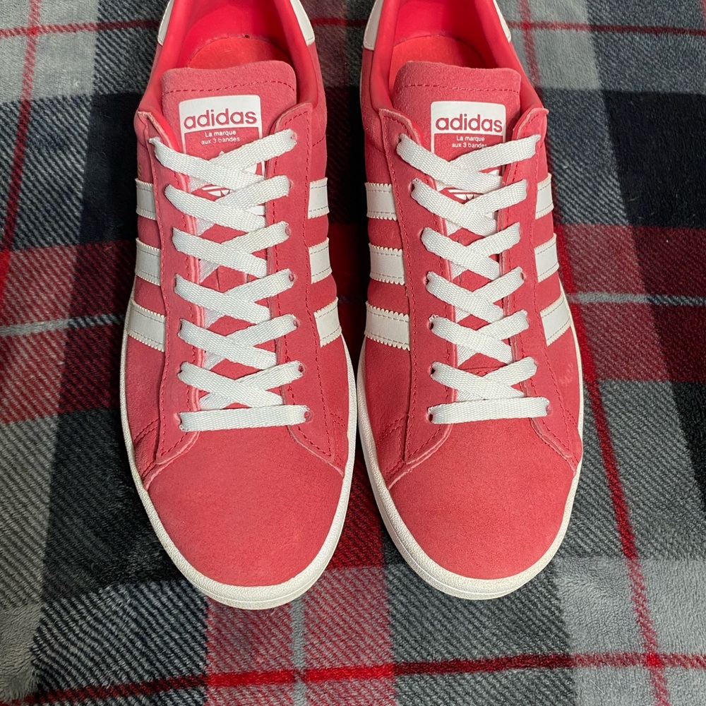 Adidas Campus Women's Bold Pink and White Sneakers Women’s 9/Men’s 8